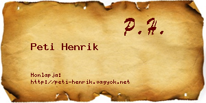 Peti Henrik névjegykártya
